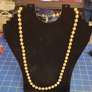Vintage Pearl Faux 24" Necklace Magnet Clousure